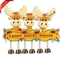 Moose Family of 3 Ornament - Personalized by Santa - Canada