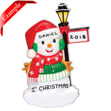 Snowman with Light Post Ornament - Personalized by Santa - Canada