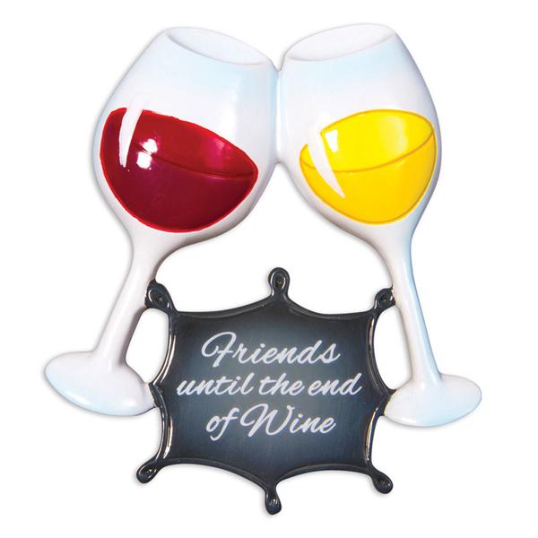 Friends Until The End of Wine Ornament - Personalized by Santa - Canada