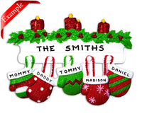 Mitten Family of 5 Ornament - Personalized by Santa - Canada