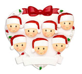 Red + Green Head On Hearts Family of 7 Ornament - Personalized by Santa - Canada