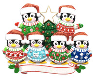Christmas Sweater Penguin Family of 6 Ornament - Personalized by Santa - Canada