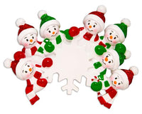 Snowman Snowflake Family of 7 Ornament - Personalized by Santa - Canada