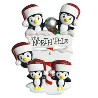 North Pole Penguin family of 5 Ornament - Personalized by Santa - Canada