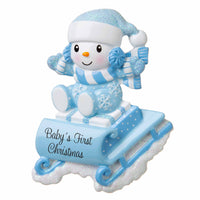 Snowbaby on Sled (Blue)