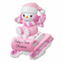 Snowbaby on Sled (Pink)