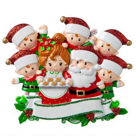 Mr & Mrs Claus family of 7 Ornament - Personalized by Santa - Canada