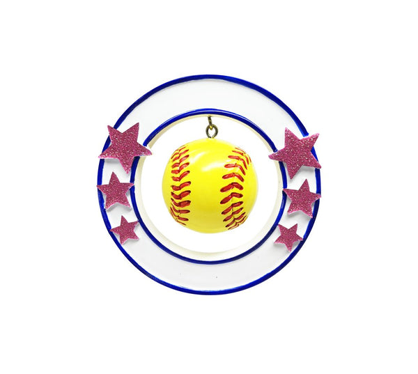 Softball - 3D Ornament - Personalized by Santa - Canada