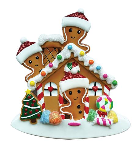 Gingerbread Family of 3 Ornament - Personalized by Santa - Canada