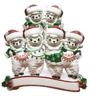 Llama Family of 6  Ornament - Personalized by Santa - Canada