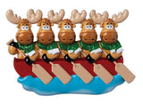 Canoe Moose Family of 5 Ornament - Personalized by Santa - Canada