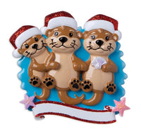 Otter family of 3 Ornament - Personalized by Santa - Canada