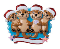 Otter family of 4 Ornament - Personalized by Santa - Canada
