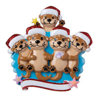 Otter family of 5 Ornament - Personalized by Santa - Canada
