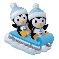 2 Penguin On Sled Ornament - Personalized by Santa - Canada