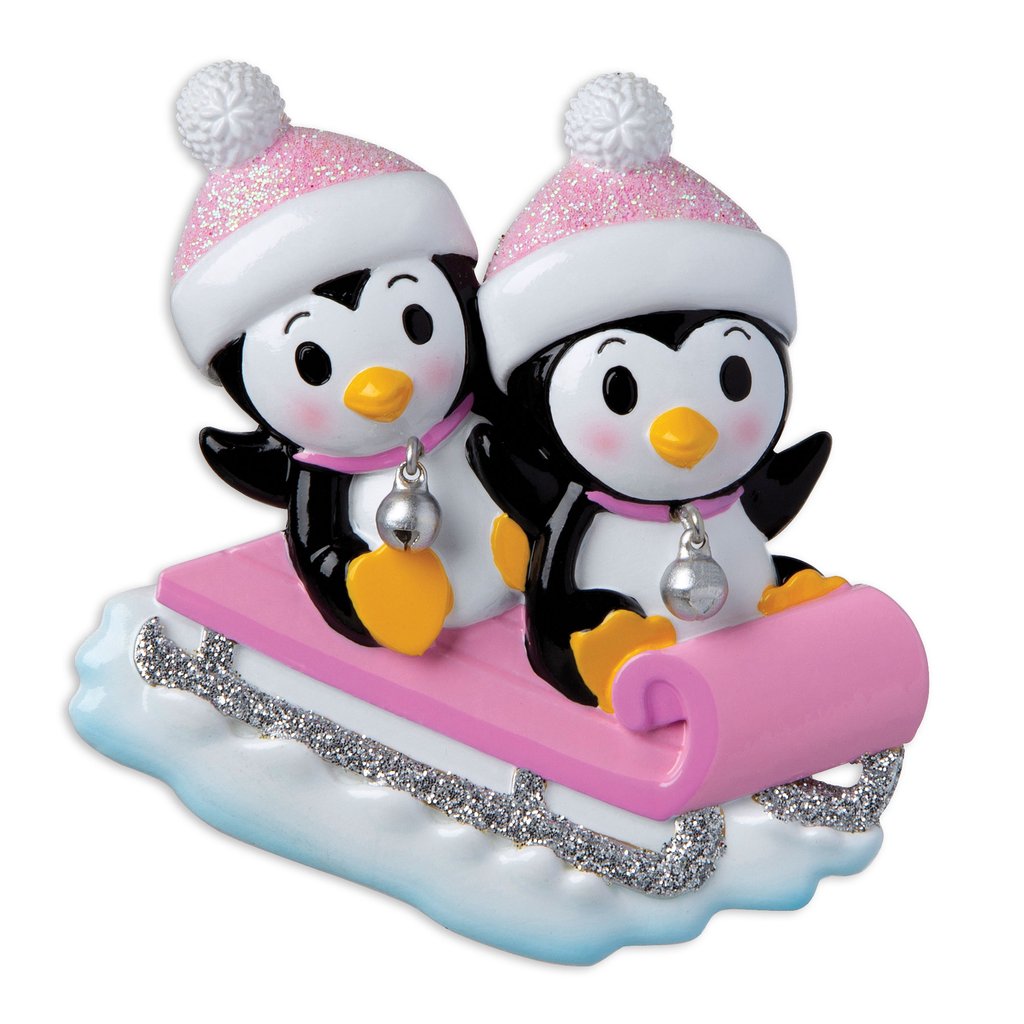 2 Penguin On Sled Ornament - Personalized by Santa - Canada