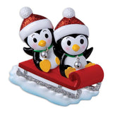 2 Penguin On Red Sled Ornament - Personalized by Santa - Canada