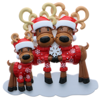 Mr & Mrs Reindeer Family of 3