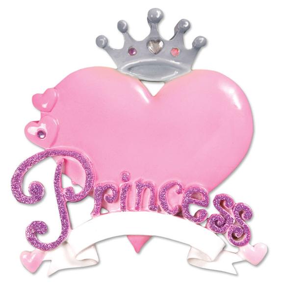 Princess Heart Ornament - Personalized by Santa - Canada