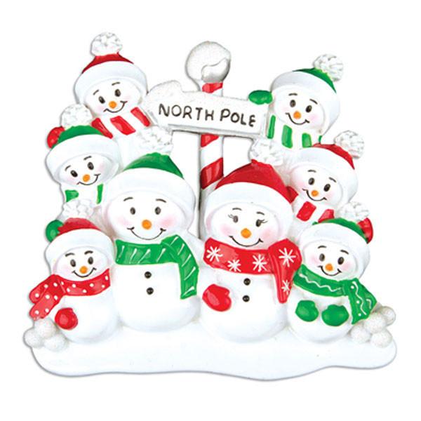 North Pole Family of 8 Ornament - Personalized by Santa - Canada