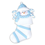 Snowbaby in Stocking - Blue Ornament - Personalized by Santa - Canada