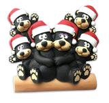 Black Bear Family of 6- Table Topper Stand Decoration - Personalized by Santa - Canada
