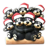 Black Bear Family of 7- Table Topper Stand Decoration - Personalized by Santa - Canada