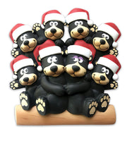 Black Bear Family of 8- Table Topper Stand Decoration - Personalized by Santa - Canada