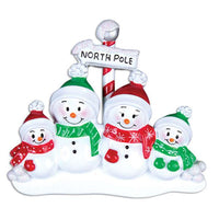 Northpole Family of 4- Table Topper Stand Decoration - Personalized by Santa - Canada