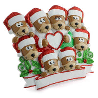 Brown Bear Family of 8- Table Topper Stand Decoration - Personalized by Santa - Canada