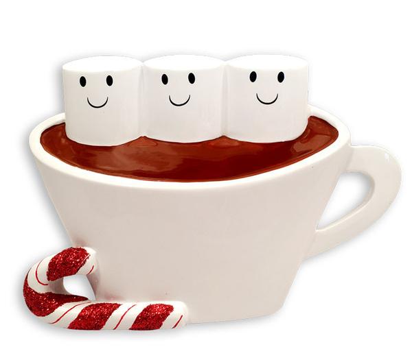 Hot Chocolate Family of 3- Table Topper Stand Decoration - Personalized by Santa - Canada