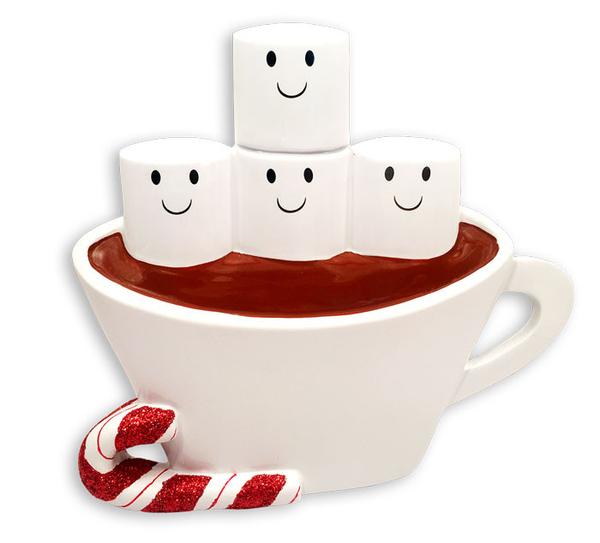 Hot Chocolate Family of 4- Table Topper Stand Decoration - Personalized by Santa - Canada