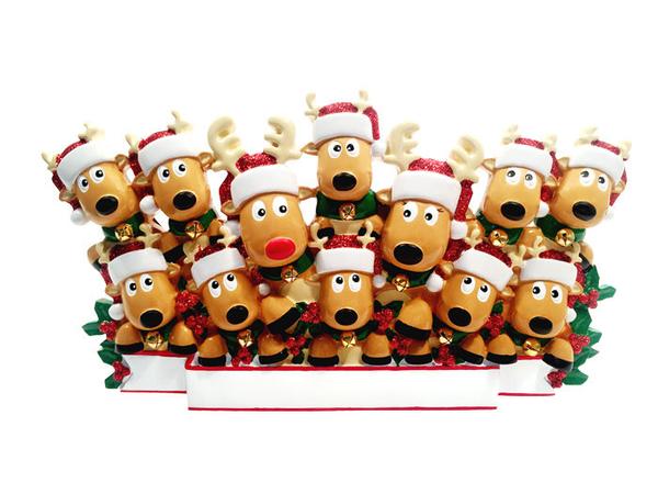 Reindeer Family of 12- Table Topper Stand Decoration - Personalized by Santa - Canada