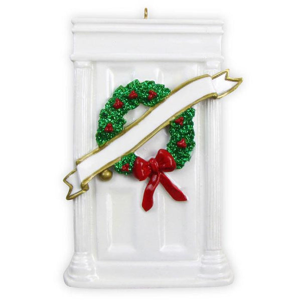 White Door with Wreath Ornament - Personalized by Santa - Canada