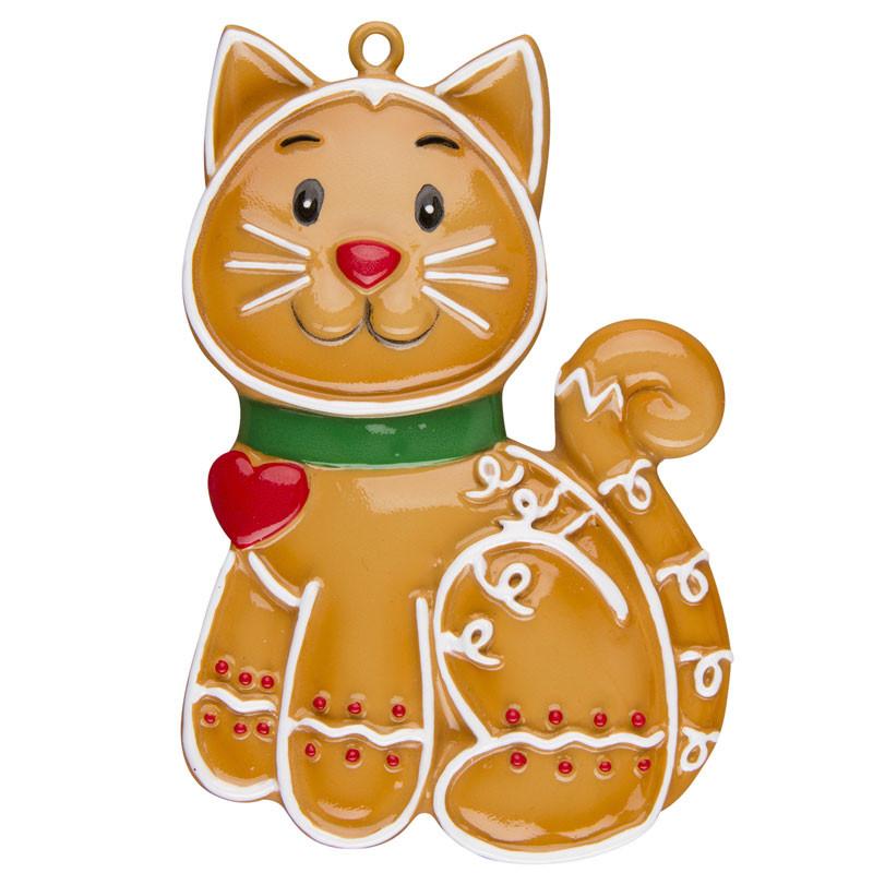 Gingerbread Cat Ornament - Personalized by Santa - Canada