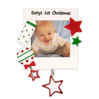 Baby Frame - Red and Green Ornament - Personalized by Santa - Canada
