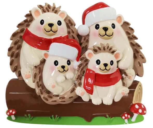 Hedgehog Family of 4 Ornament