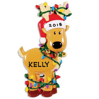 Deer Tangled In Lights Ornament - Personalized by Santa - Canada