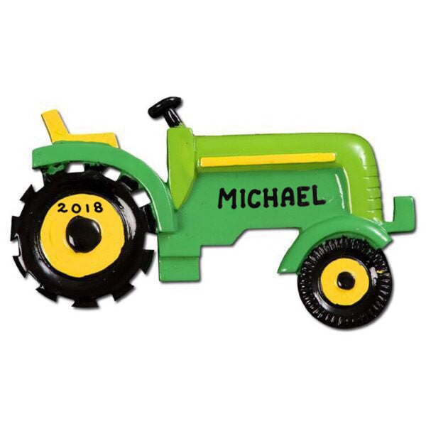 Green Tractor Ornament - Personalized by Santa - Canada