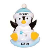 Baby Penguin Blue Ornament - Personalized by Santa - Canada