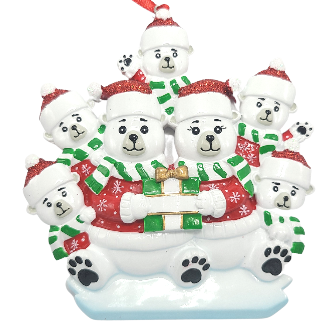 Polar Bear Family of 7 Ornament