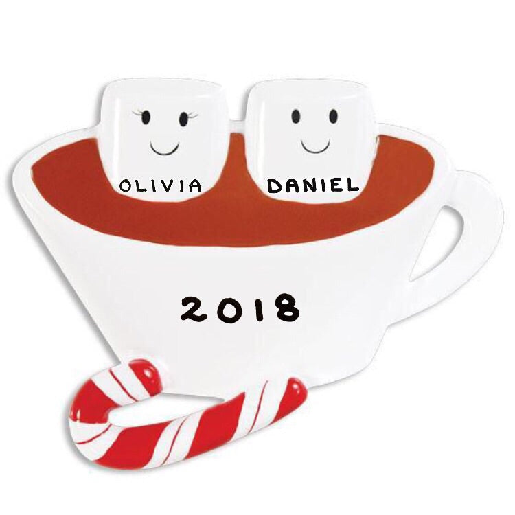 Hot Chocolate Family of 2 Ornament - Personalized by Santa - Canada