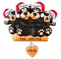Black Bear Family of 4 Ornament - Personalized by Santa - Canada