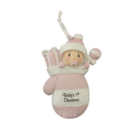 Baby Girl in Mitt Ornament - Personalized by Santa - Canada