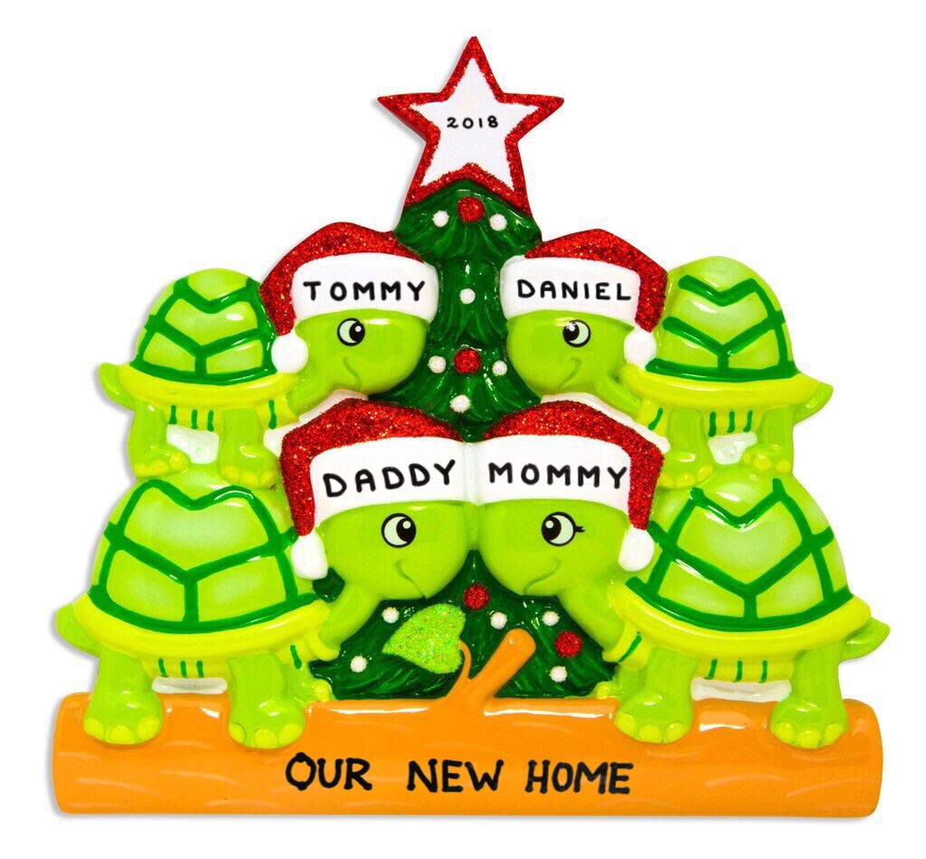 Turtle Family of 4 Ornament - Personalized by Santa - Canada