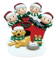 4 Kids with Dog Ornament - Personalized by Santa - Canada