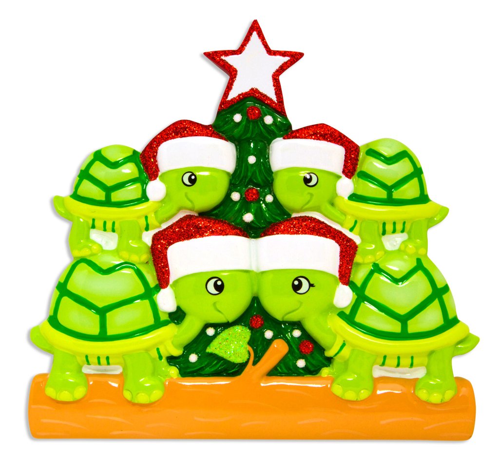 Turtle Family of 4 Ornament - Personalized by Santa - Canada
