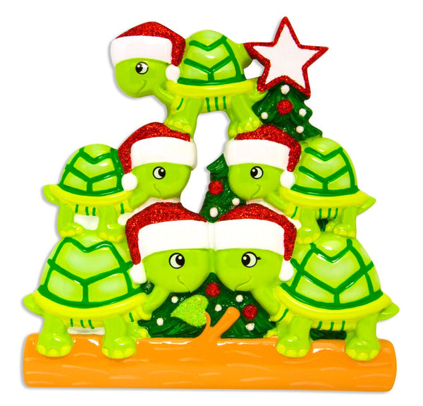 Turtle Family of 5 Ornament - Personalized by Santa - Canada